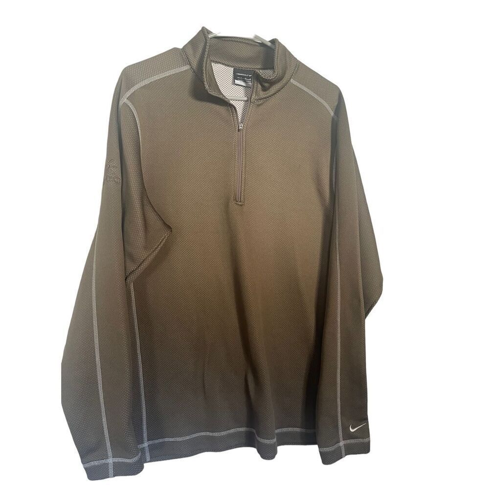 Nike Golf Men's Olive Khaki Sphere Dry Cover-Up Quarter Zip Jacket Size L